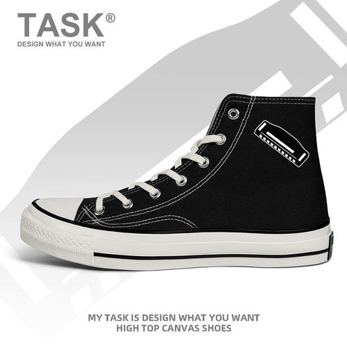 乐器口琴Harmonica高帮帆布鞋男女夏硫化鞋透气学生鞋子潮设 无界