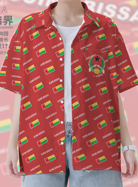 几内亚比绍Guinea Bissau国家大码短袖衬衫男装女装衬衣潮设 无界