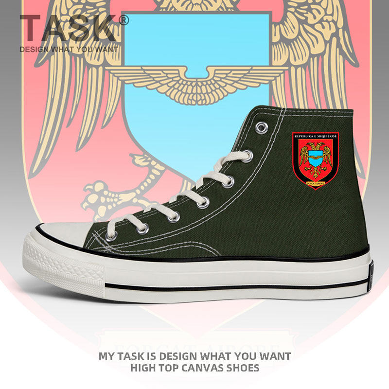 阿尔巴尼亚albania空军高帮帆布鞋男女夏新款硫化鞋国家潮设 无界