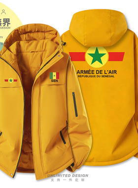塞内加尔Senegal空军加厚棉服男女军迷潮印花学生棉衣外套设 无界