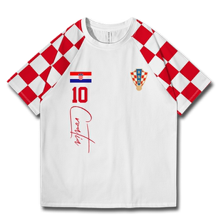 克罗地亚Croatia世界杯足球国家队球迷大码速干T恤男女潮设 无界