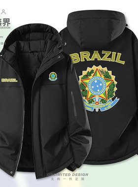 巴西Brazil 国家队加厚棉服男女个性休闲宽松新款棉衣外套设 无界