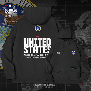 美国USA衣服连帽夹克男女潮国家新款特种兵学生外套春秋装设 无界