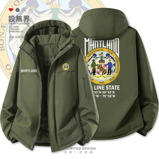 美国洲徽Maryland马里兰州加厚棉服男女潮定制棉衣外套冬设 无界