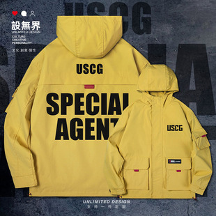美国海岸警卫队USCG特攻识别服欧美风连帽夹克男女潮外套设 无界