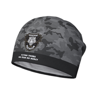 飞虎队迷彩拼接徽章港风大码堆堆帽男女包头帽子围脖0015设 无界