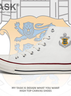 爱沙尼亚Estonia海军高帮帆布鞋男女系带夏硫化鞋部队鞋子设 无界
