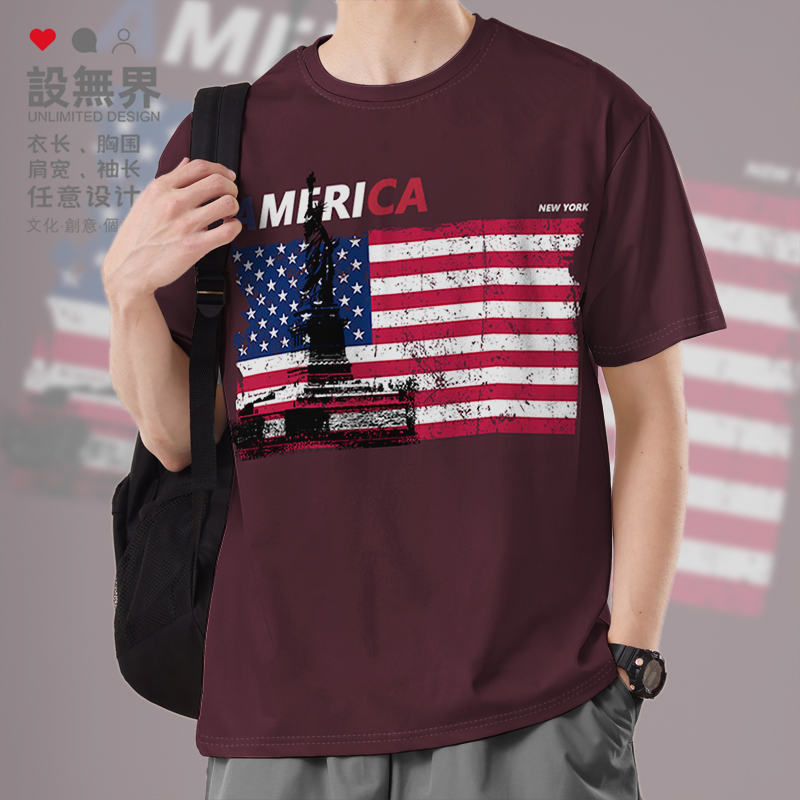 美国自由女神像国家标志短袖T恤