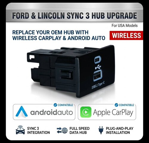 SYNC3 HUB USB CarPlay苹果CarPlay Androidauto TyepC