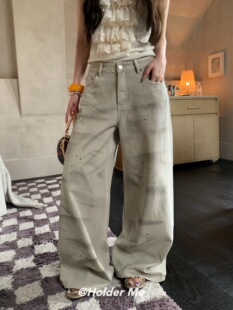 直筒百搭休闲裤 泼墨喷漆阔腿显瘦长裤 2026夏季 8067 女 HOLDER