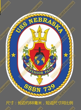 SSBN-739内布拉斯加号弹道导弹核潜艇  徽章 车贴 行李箱贴