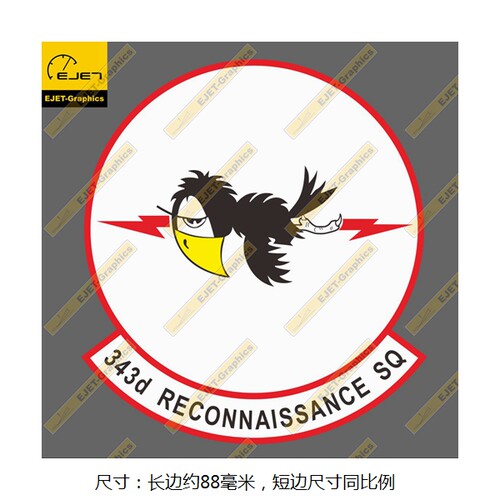 第343侦查中队徽章个性贴纸异形贴新潮贴行李箱贴车贴