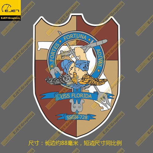 SSGN-728 弗罗里达号巡航导弹核潜艇 徽章 车贴/贴纸/行李箱贴