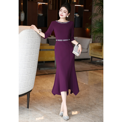 轻奢优雅风高档婚礼宴会连衣裙