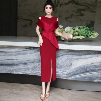 优雅礼服裙欧美复古风优雅女装