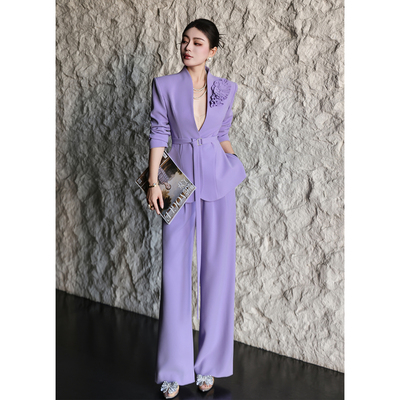 轻奢通勤显瘦两件套女西装