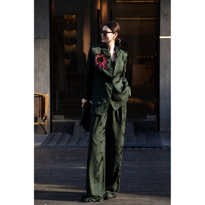 新中式钉珠西装套装女高级感