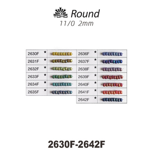 TOHO圆珠套装40:半釉光幻彩磨砂系列~2mm东宝20年新色2630F-2642F