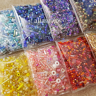 MIYUKI混珠套装~黑白金棕粉红橙黄绿蓝靛紫日本混合米珠3111-3122