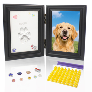 宠物爪印纪念相框diy狗狗脚印猫咪纪念宠物掌印印泥定制爪印实木