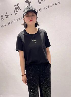 芮娜依莲时尚2026夏打底1901圆领短袖T恤大码女装胖妹妹显瘦半袖