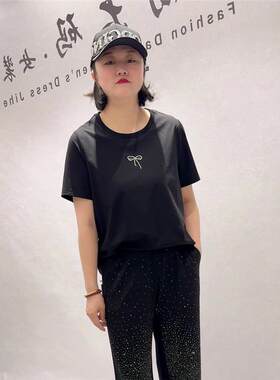 芮娜依莲时尚2026夏打底1901圆领短袖T恤大码女装胖妹妹显瘦半袖