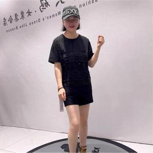 针丝缘时尚大码女装2026春装潮流胖T恤1405短袖衫减龄显瘦打底衫