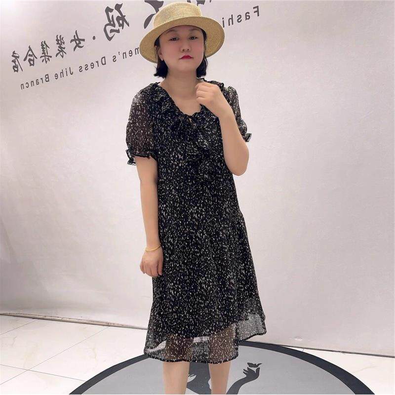 气质女权贵族时尚大码女装2026夏装裙3710雪纺洋装显瘦气质裙潮流