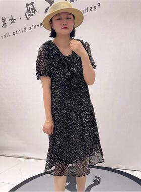 气质女权贵族时尚大码女装2026夏装裙3710雪纺洋装显瘦气质裙潮流