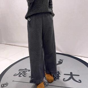 芮娜依莲8168初冬新款毛呢花苞裤加大码女装胖妹妹显瘦女裤子高腰
