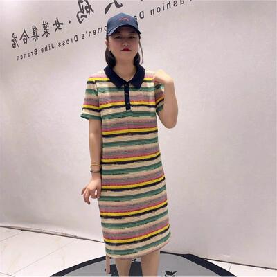 芮娜依莲时尚胖mm夏装裙5179连衣裙加肥加大码女装宽松潮流气质裙