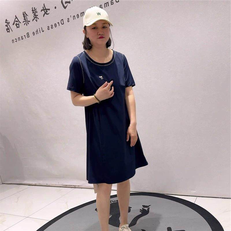女权贵族夏装裙子3629速干料连衣裙大码女装加肥加大显瘦休闲裙潮