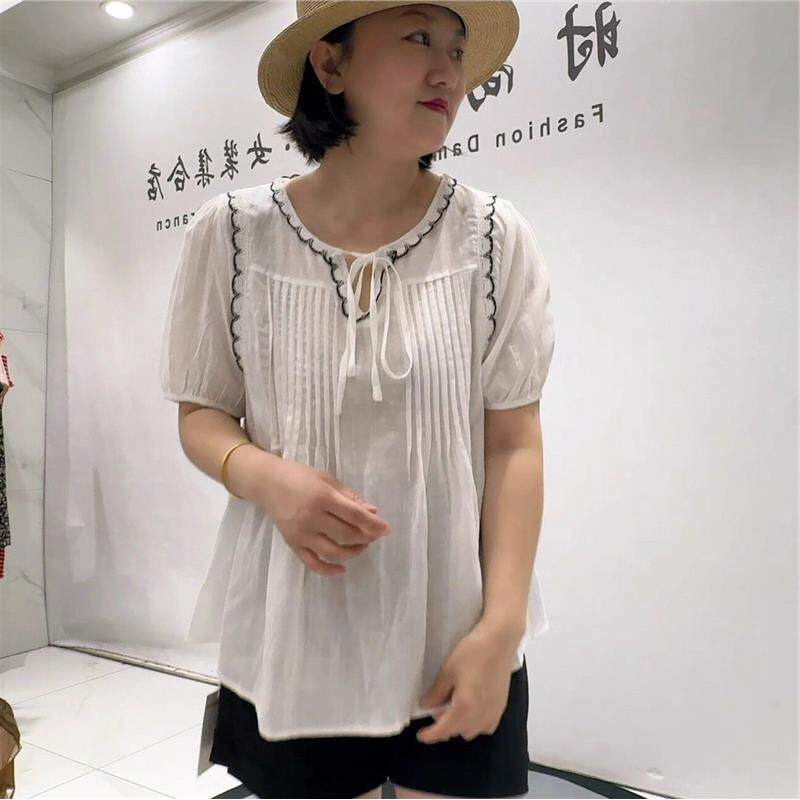 女权贵族2026年夏装3651麻料短袖加肥加大码女装T恤200斤显瘦上衣
