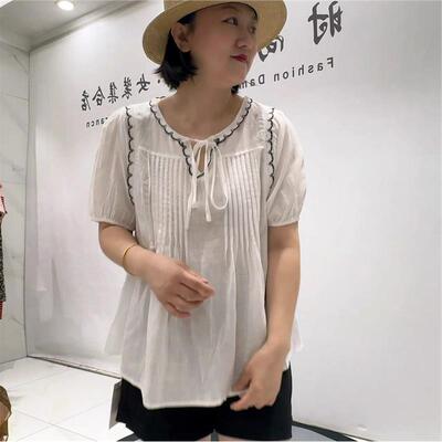 女权贵族2026年夏装3651麻料短袖加肥加大码女装T恤200斤显瘦上衣