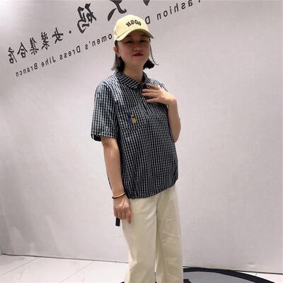 2026夏季针丝缘加肥加大上衣1186简约200斤休闲底部可抽绳格子衫