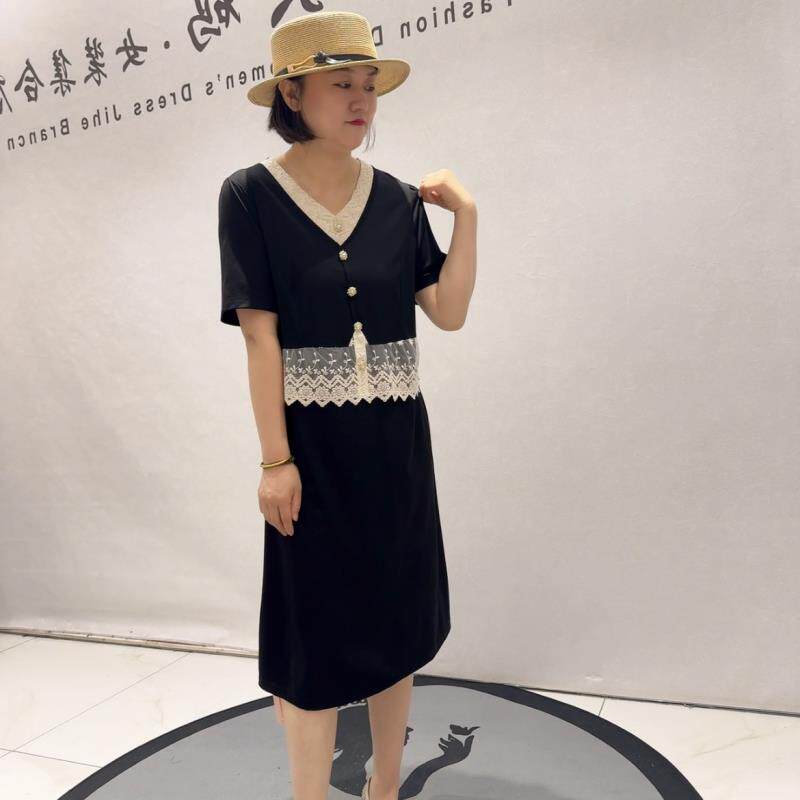 芮娜依莲洋气裙2026夏装5891连衣裙加肥加大码女装宽松显瘦潮流裙