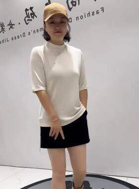 孤品特价时尚潮流大码女装2025秋季T恤五分袖大码女装气质衫8053