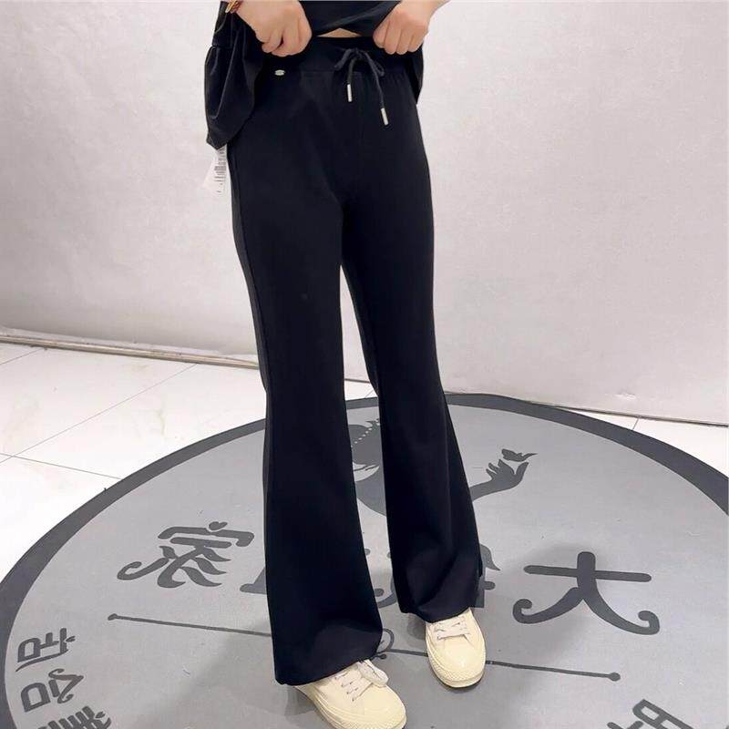 2026春装女权贵族3929松紧腰瑜伽面料休闲舒适微喇裤大码女裤潮