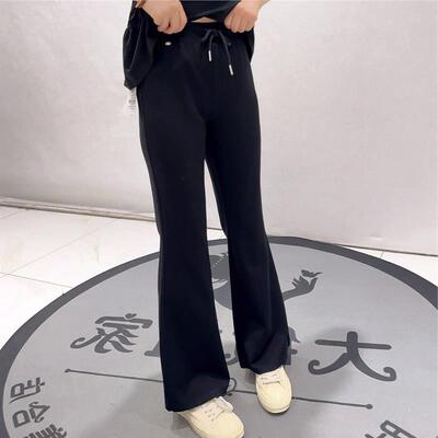 2026春装女权贵族3929松紧腰瑜伽面料休闲舒适微喇裤大码女裤潮
