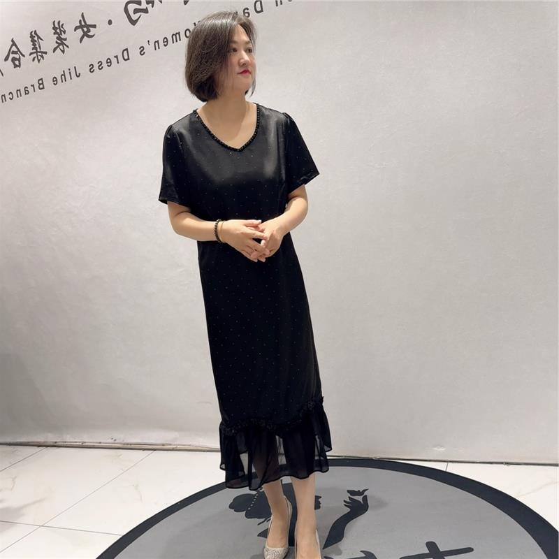 芮娜依莲洋气裙2026夏装6509连衣裙加肥加大码女装宽松显瘦潮流裙