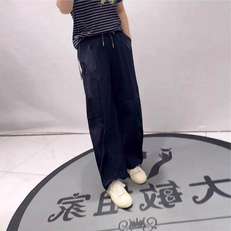 2026春装新针丝缘时尚潮流弯刀裤加大码女装宽松显瘦女裤潮8008