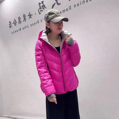 芮娜依莲9851冬季加肥加大码女装时尚潮流显瘦薄羽绒服外套上衣