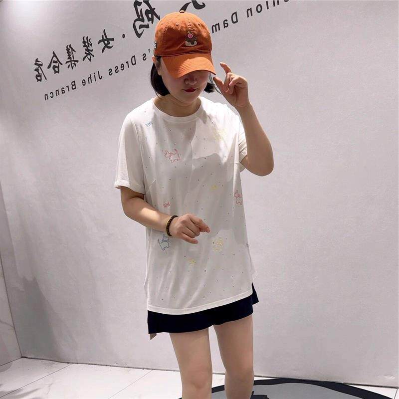 2026夏装芮娜依莲时尚潮流T恤1011一手长衫大码女装显瘦气质半袖