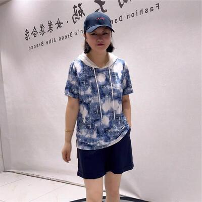 芮娜依莲T恤2026夏季上衣9273连帽短袖加肥加大码女装显瘦气质衫