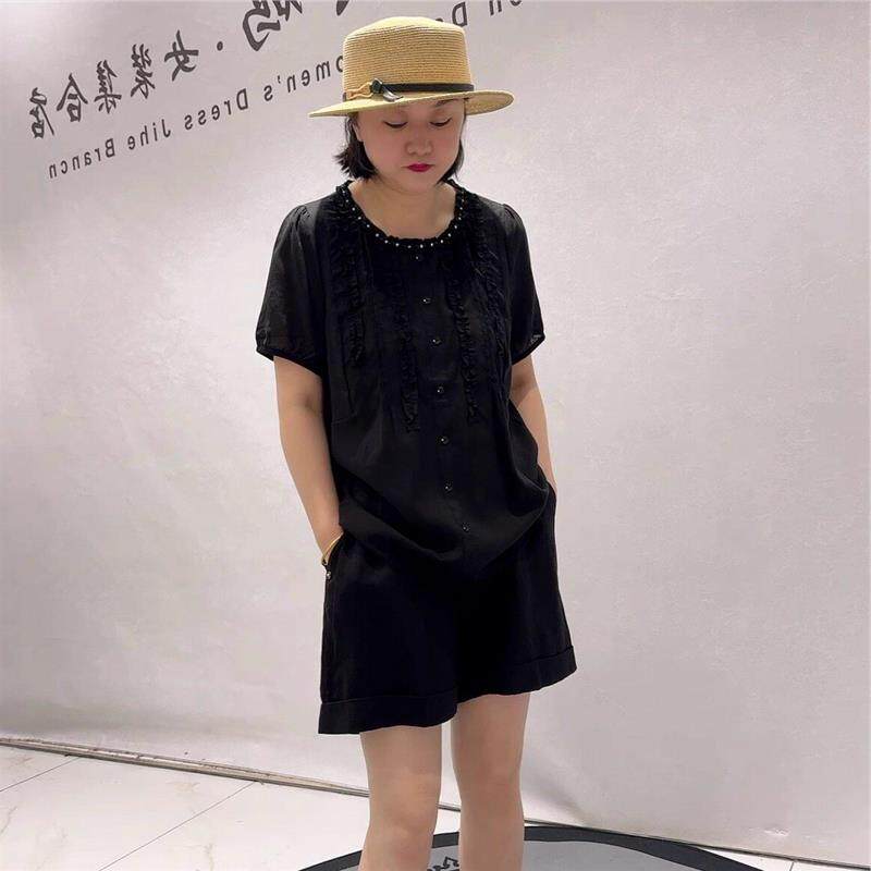 芮娜依莲5882夏季短袖衫加大码女装宽松显瘦气质衫