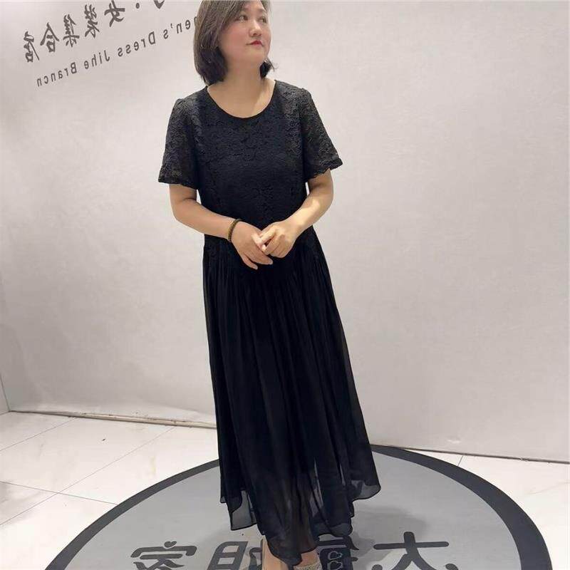 芮娜依莲2026夏装胖mm潮裙9223连衣裙加肥大码女装宽松显瘦气质裙