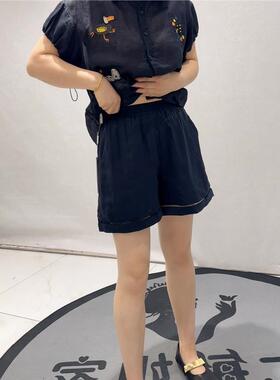 2026夏装裤女权贵族高腰时尚潮流胖mm裤3271B麻料短裤200斤显瘦裤