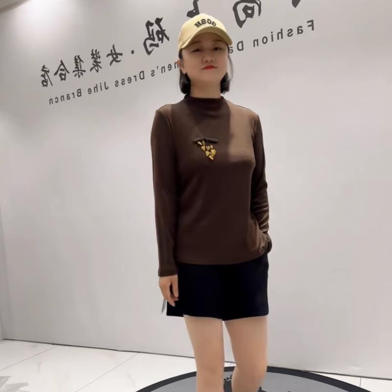女权贵族时尚大码打底衫2025秋季新款洋气减龄显瘦200斤T恤6383
