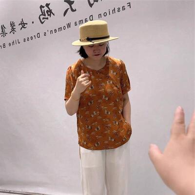 芮娜依莲2026夏T恤5131短袖打底加肥加大码女宽松显瘦气质打底