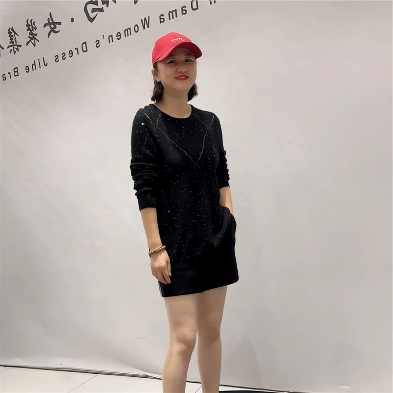 2026春装上衣T恤针织衫加大码女装加肥加大气质衫200斤打底衫1585